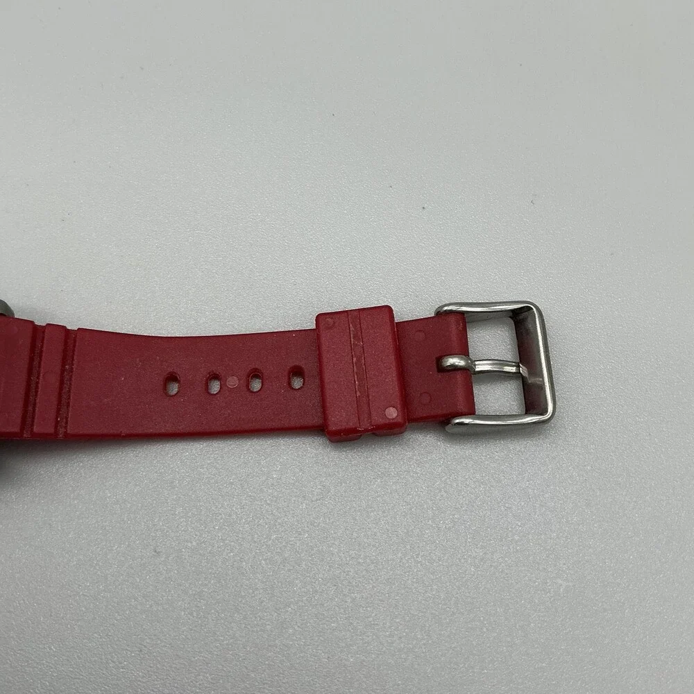 L.L. Bean Bear Women Watch 36mm White Dial Gray Red Rubber Band New Battery